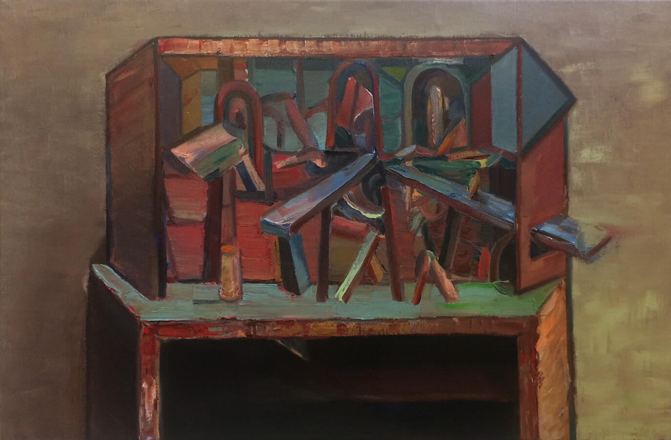 Cabinet #03, oil on canvas, 60 x 40cm, 2020