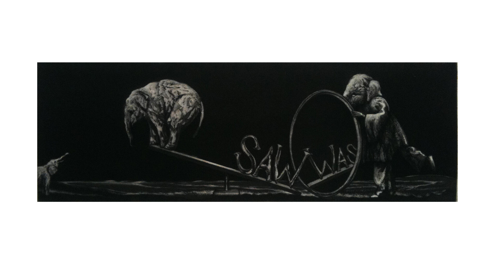 Was, etching (hard ground, soft ground, aquatint, burnishing) Paper size: 35x19cm, 2014, Edition #14