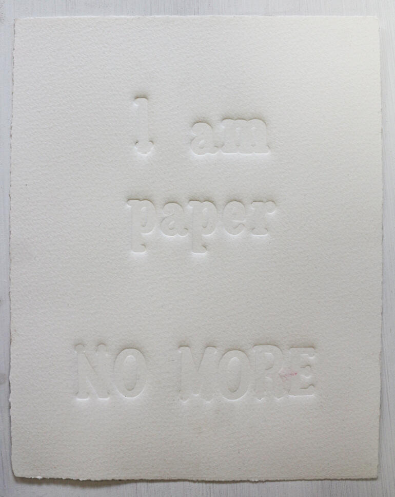 Never Again, paper debossing, 24x18cm, 2016