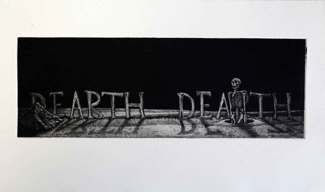 Dearth, etching (hard ground, soft ground, aquatint, burnishing) paper size: 35x19cm, 2014, edition #14