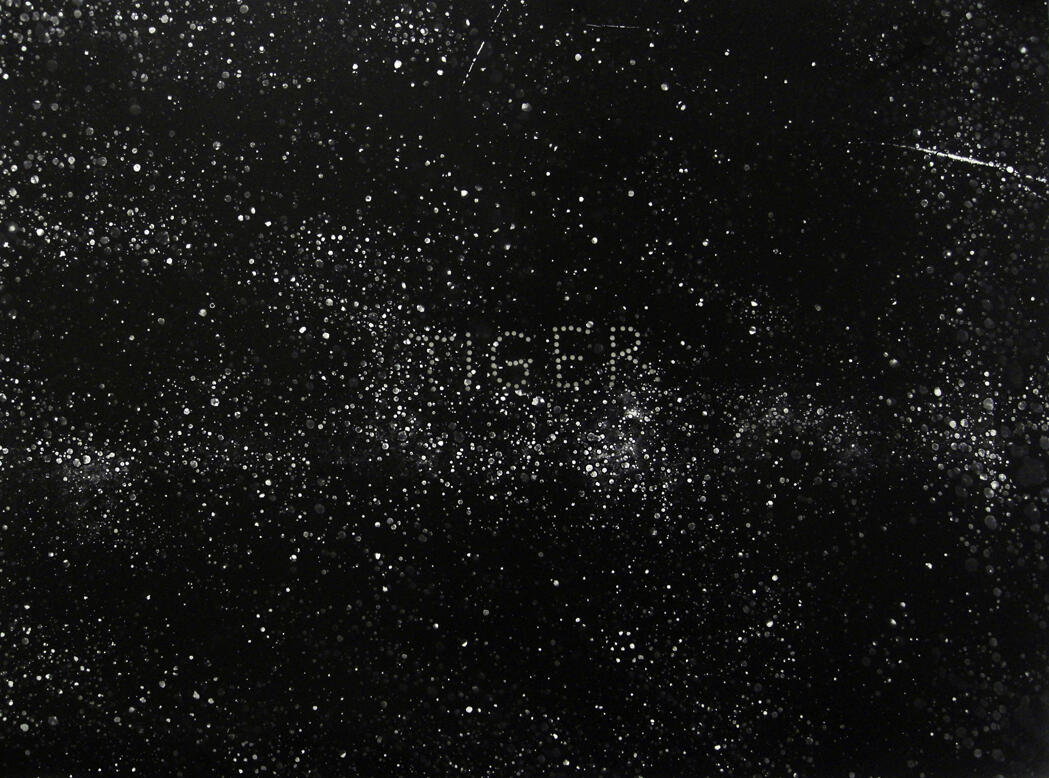 Shooting Star, monoprint and perforations, 56x76cm, 2010