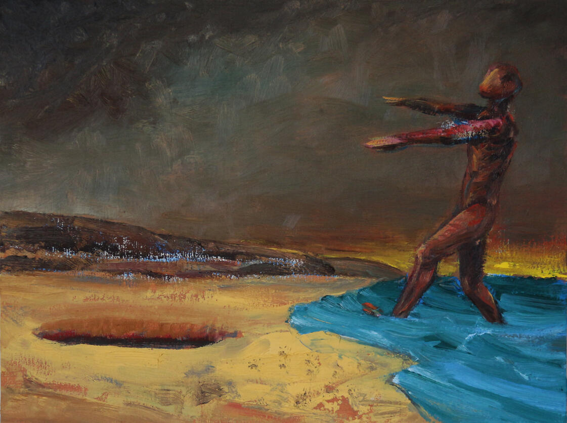 Sunset, oil on board, 22x18cm, 2016