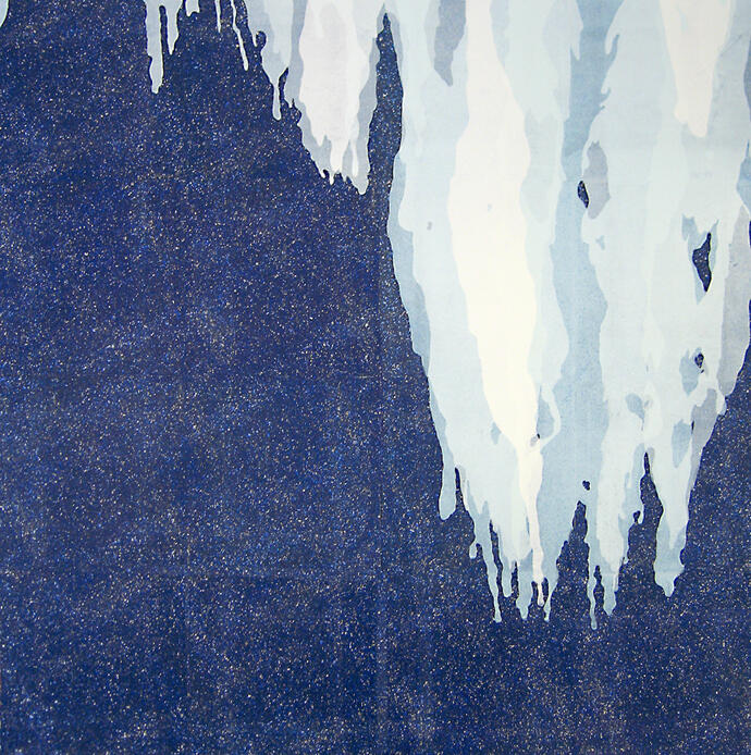 This World Has an Edge, lithograph and linocut, 16 pnales, 200x200cm, 2009