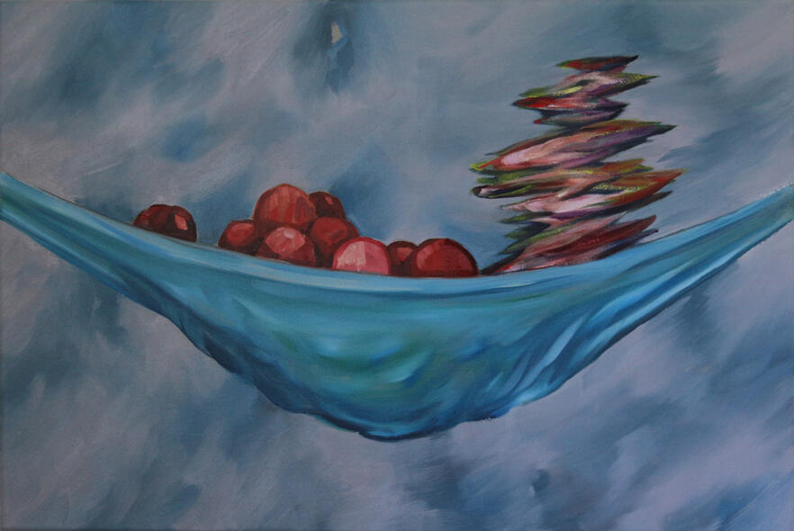 Bacon&#39;s Tomatoes, oil on canvas, 60x40cm, 2019