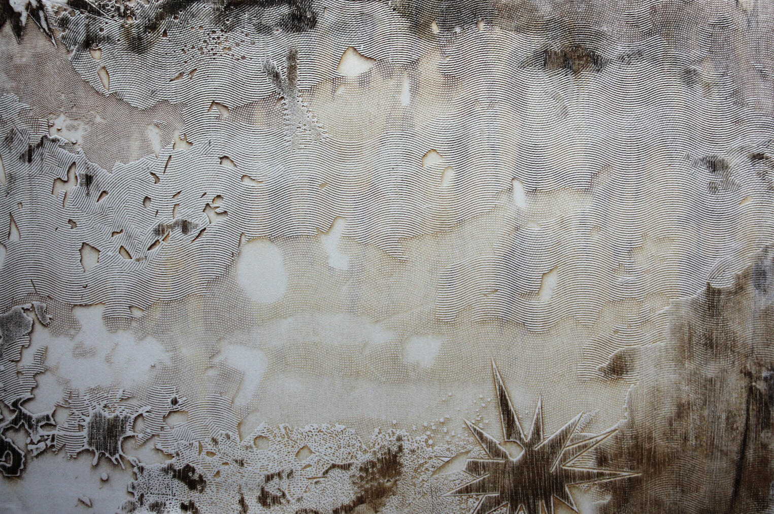 Star Crossed, detail, paper embossing, 2018