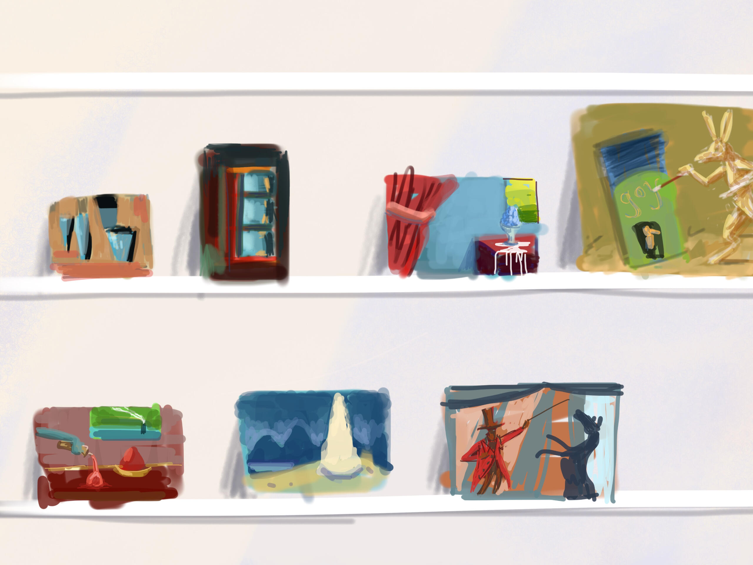 Studio Wall, iphone drawing, 2024