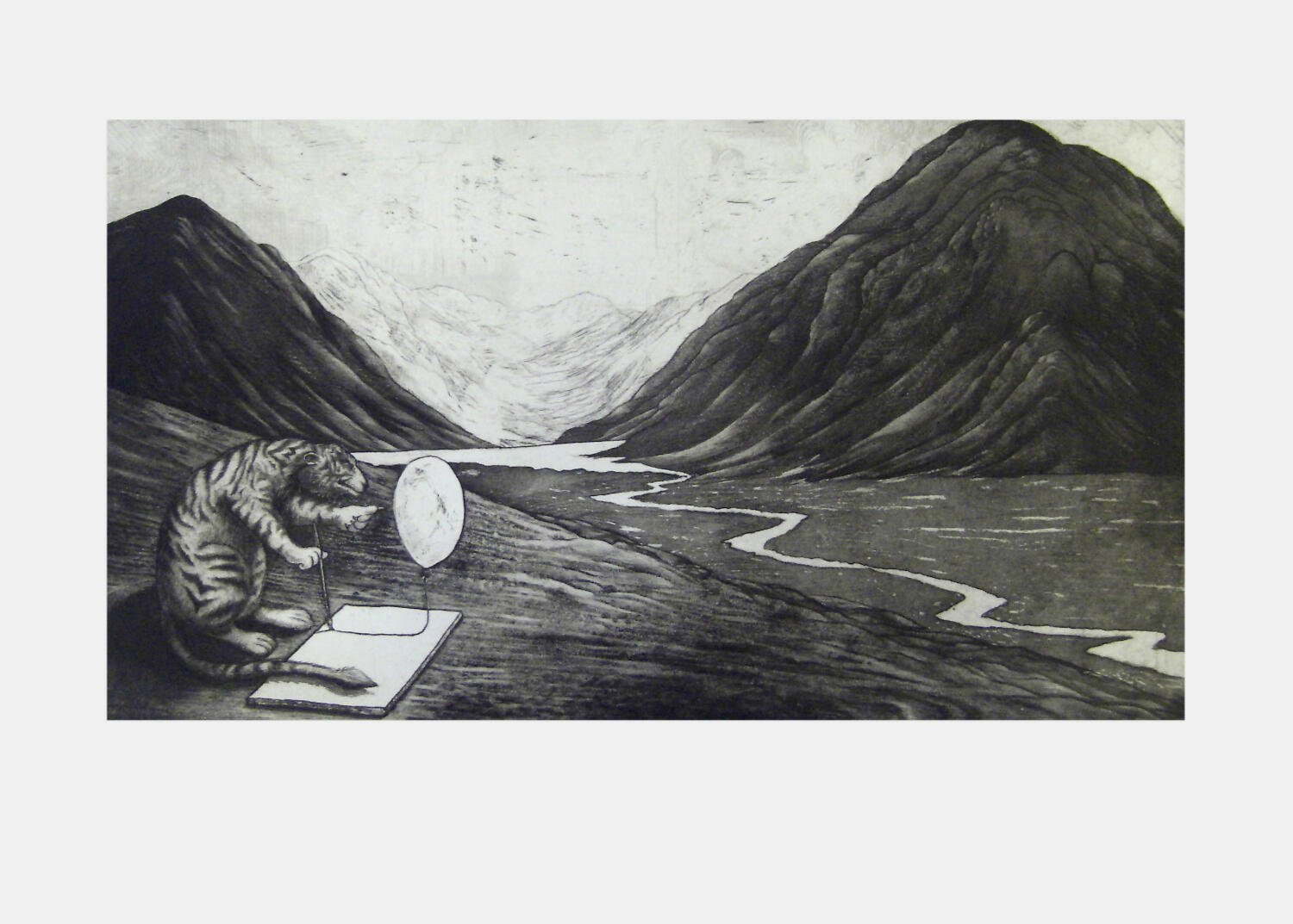 Tiger Tiger Burning, etching, paper size 56x76cm, 2010