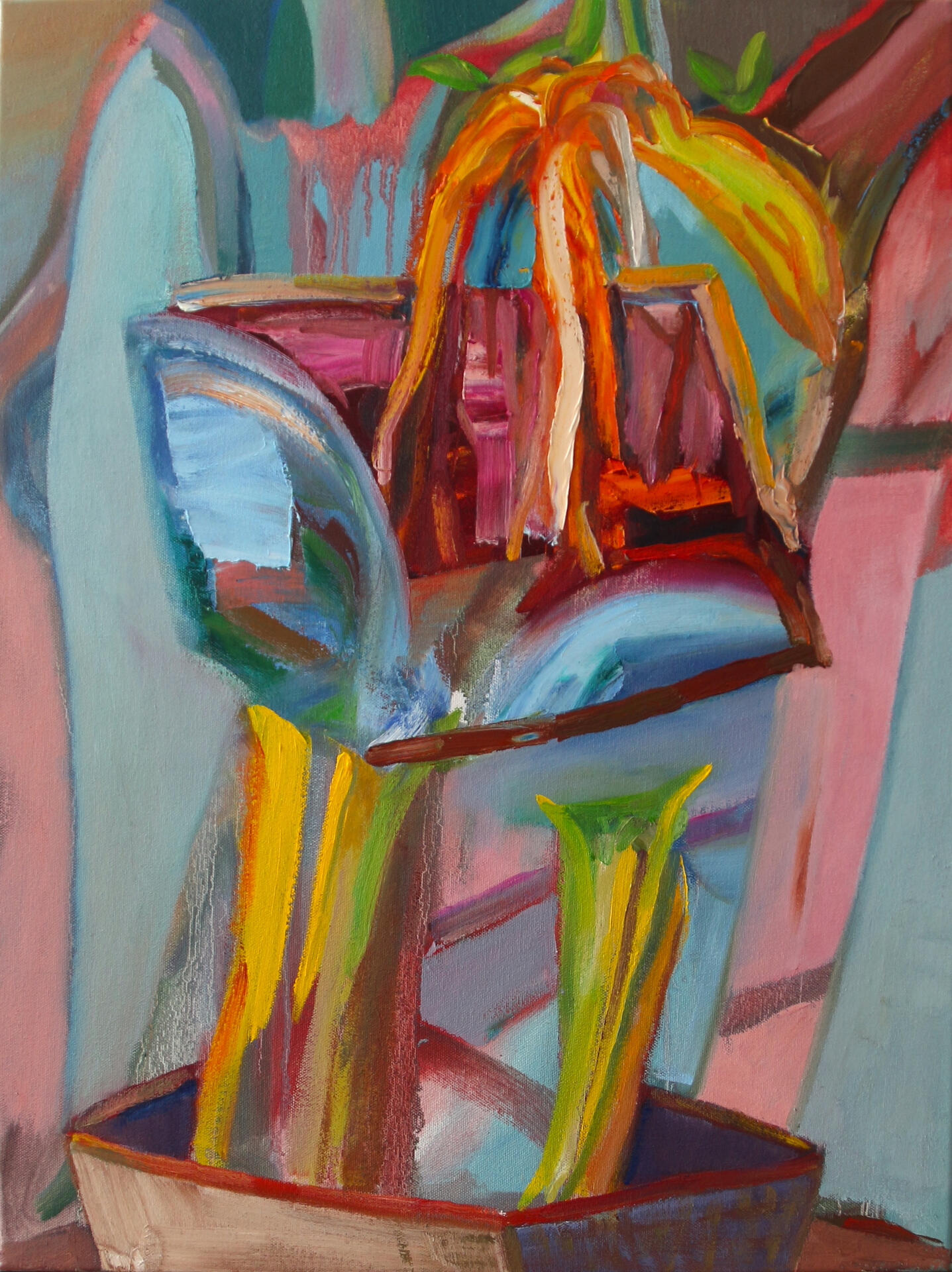 Botanical Submersible Rising, oil on canvas, 60x40cm, 2023