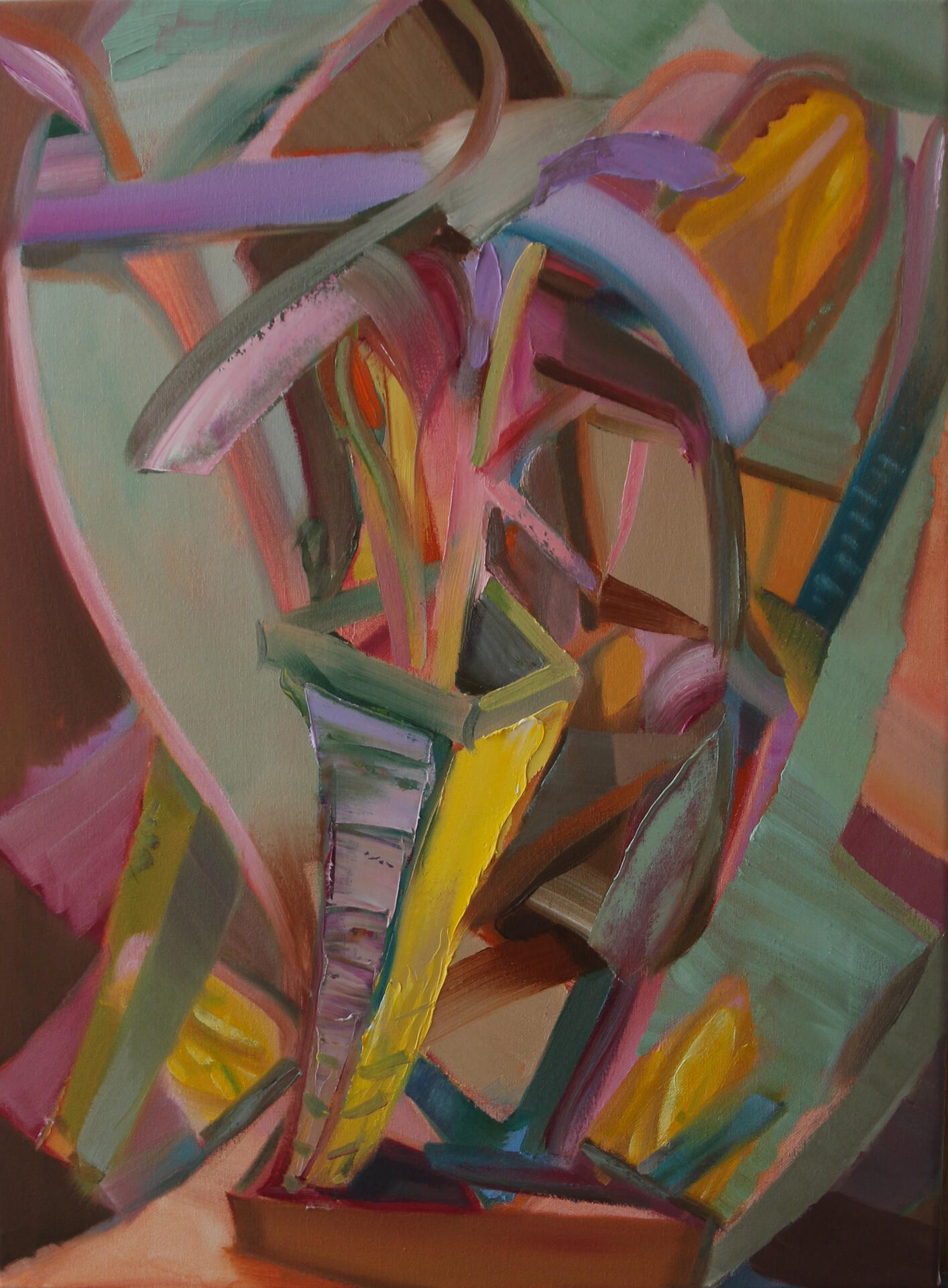 Botanical Submersible Cathedral, oil on canvas, 60x40cm, 2023