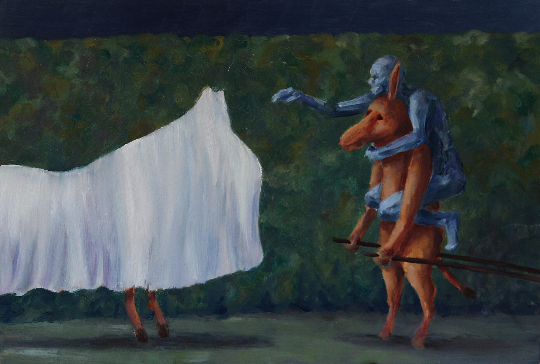 Donkety Days: By Touch, oil on board, 22 x 16cm, 2020