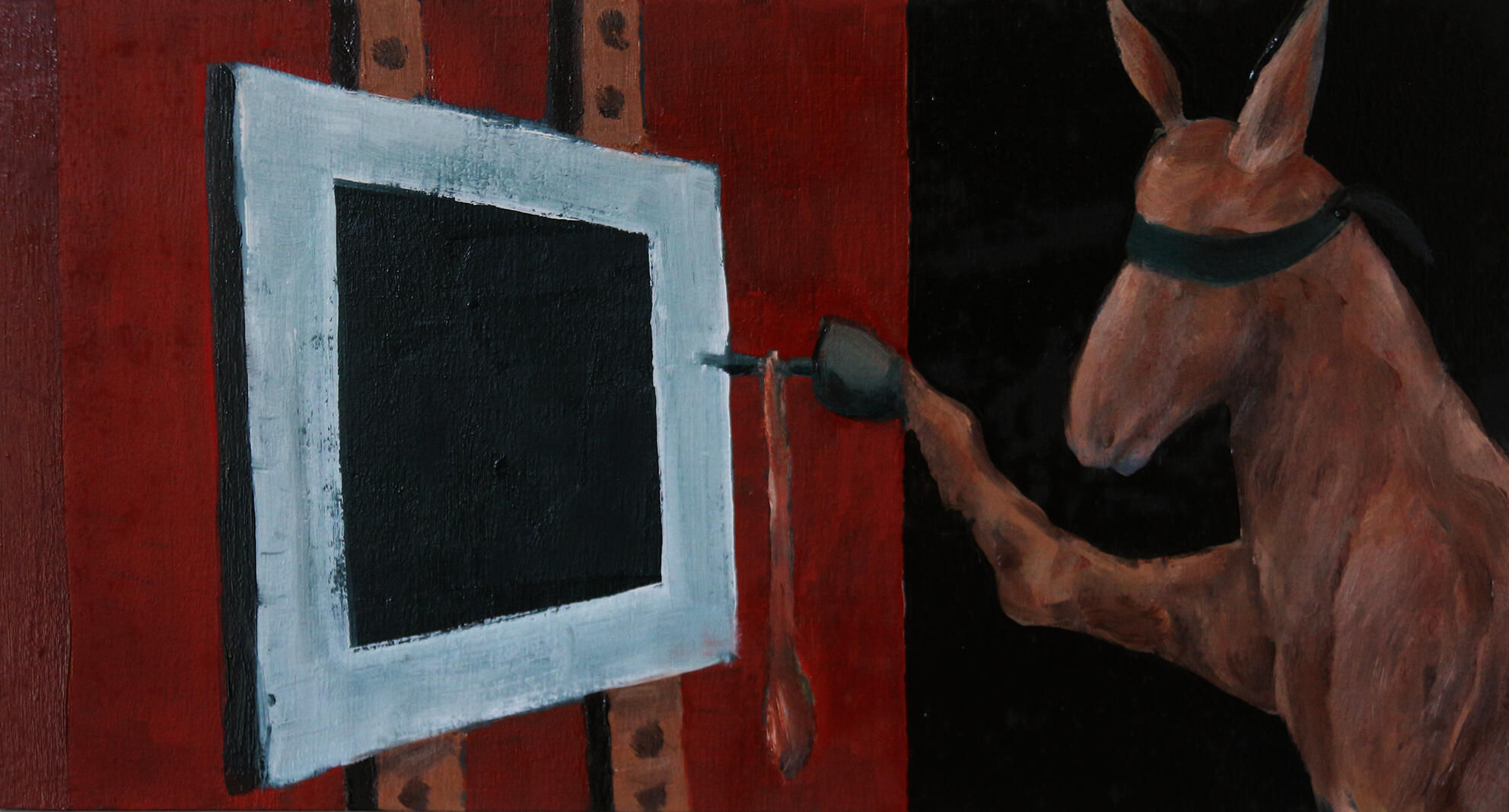 Donkety Days: Pining Tail oil on board, 22 x 16cm, 2020