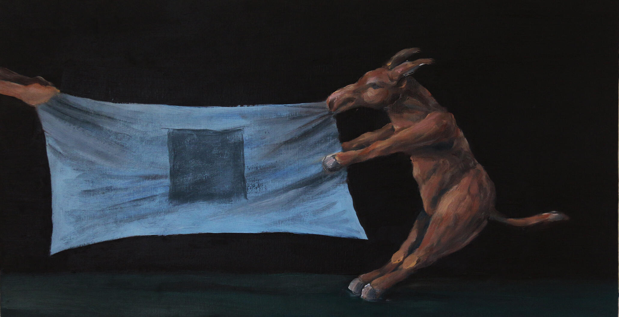 Donkey Days: Suprmicist, oil on board, 32x20cm, 2020