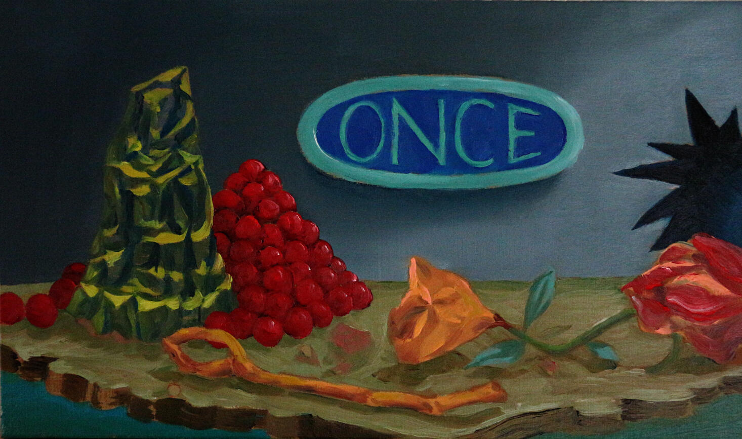 Once, oil on board, 40 x 28cm, 2017