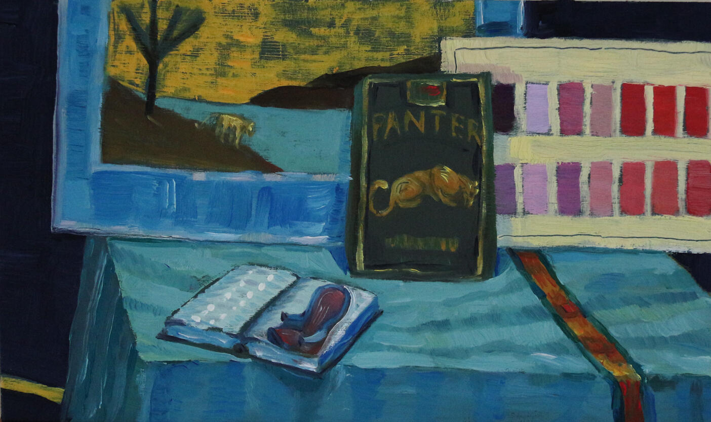Panther, oil on board, 40 x 28cm, 2017