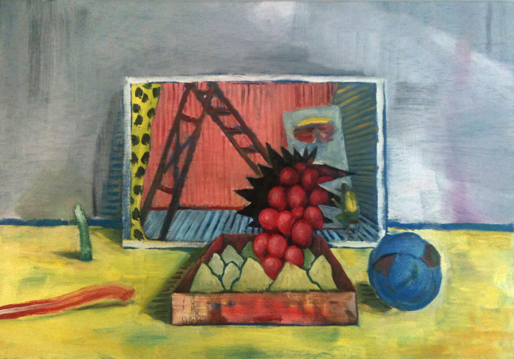 Grape Studio Intervention, oil on board, 60 x 40cm, 2018