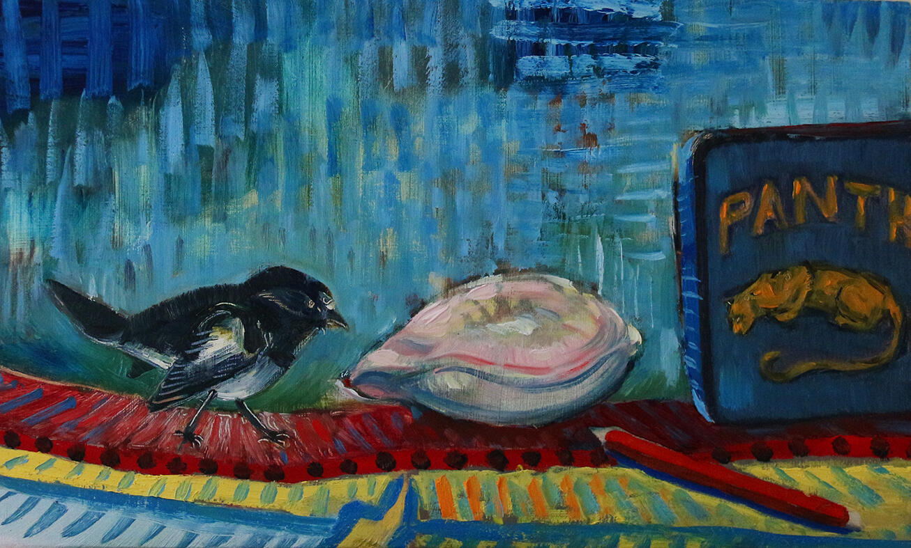 Miromiro, oil on board, 40x28cm, 2015