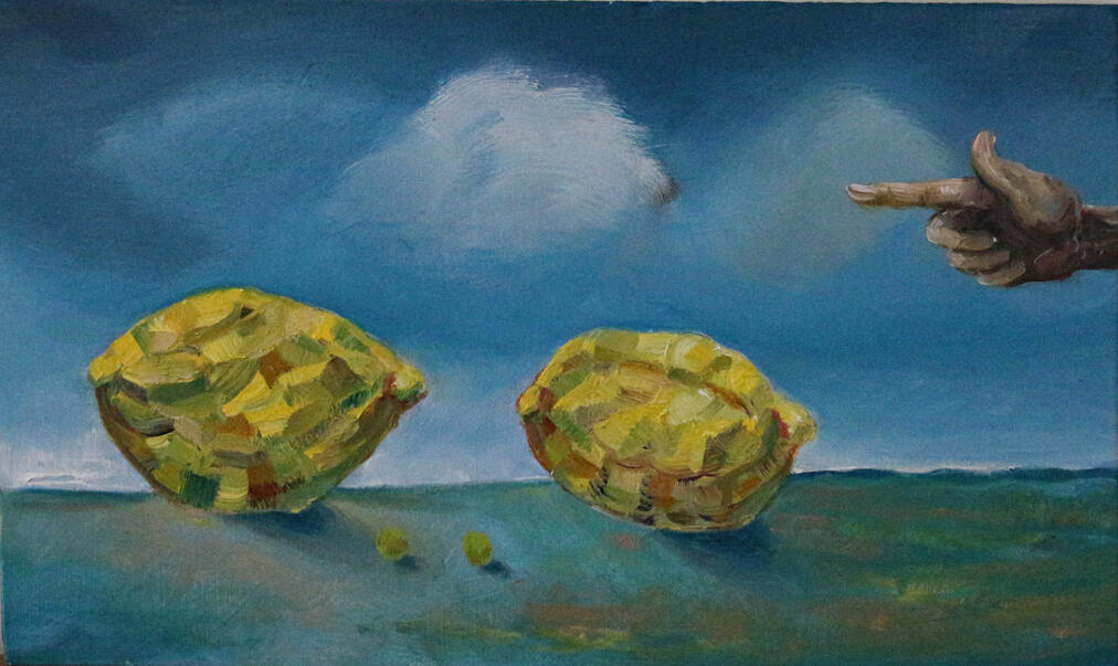Lemons, oil on board, 40 x 28cm, 2017