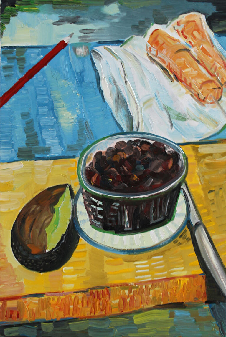 Painter's Snack, oil on canvas, 60 x 40cm, 2017