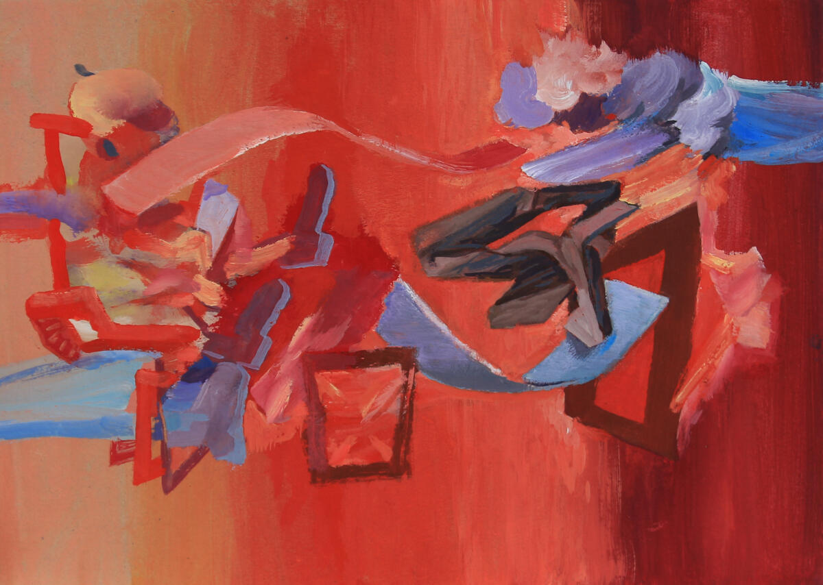Working Studio, gouache on card, 29 x 19cm, 2026