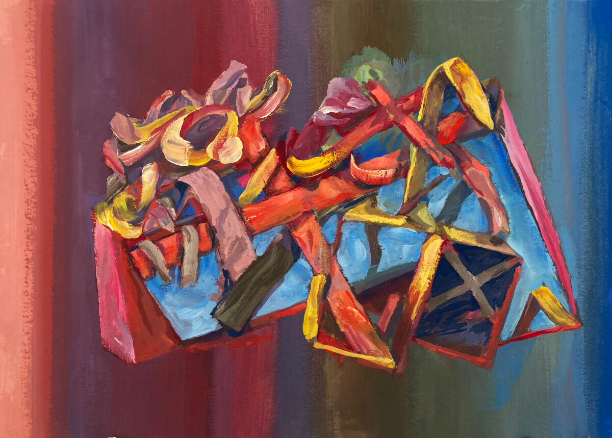 Sinking Letter, gouache on card, 29 x 19cm, 2026