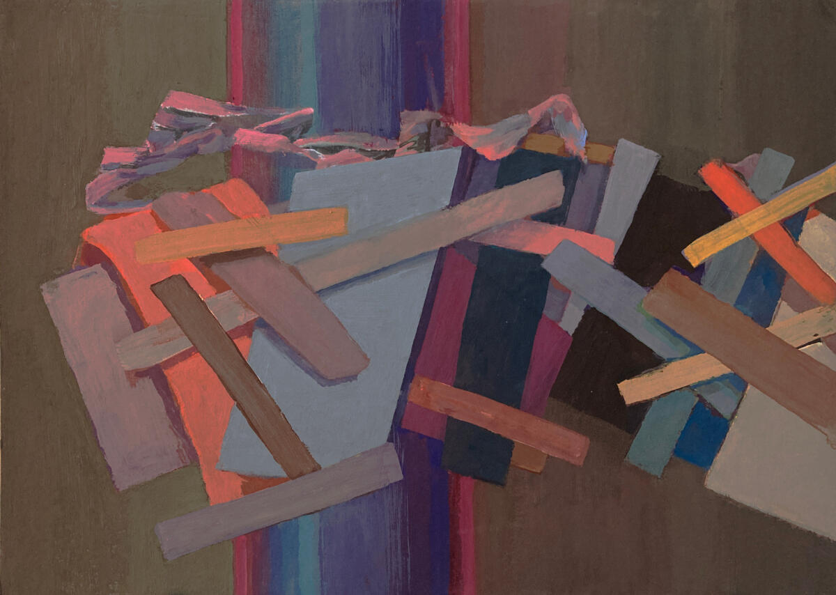Traversal, gouache on card, 29 x 19cm, 2026