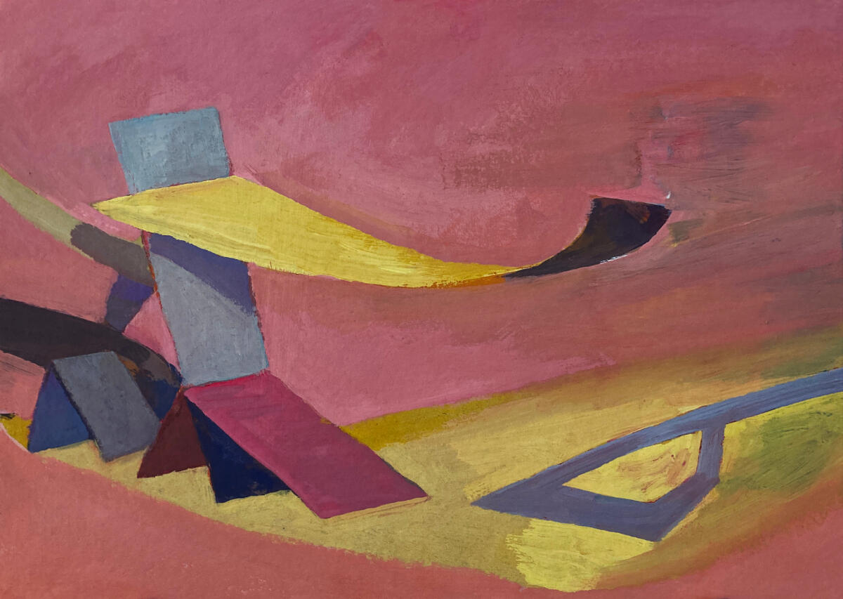 Progress to Waterhole, gouache on card, 29 x 19cm, 2026
