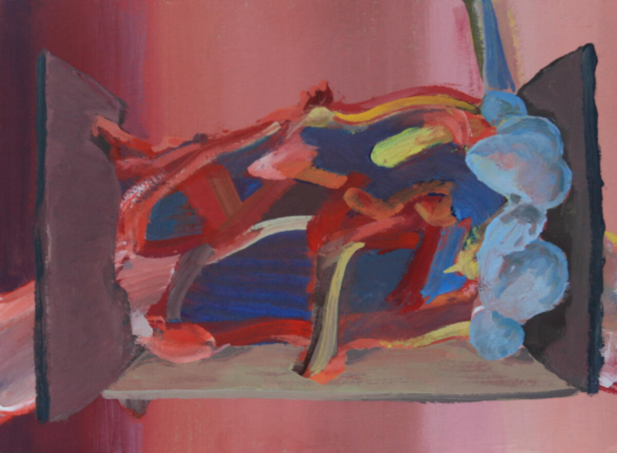 Stagepost, gouache on card, 29 x 19cm, 2026